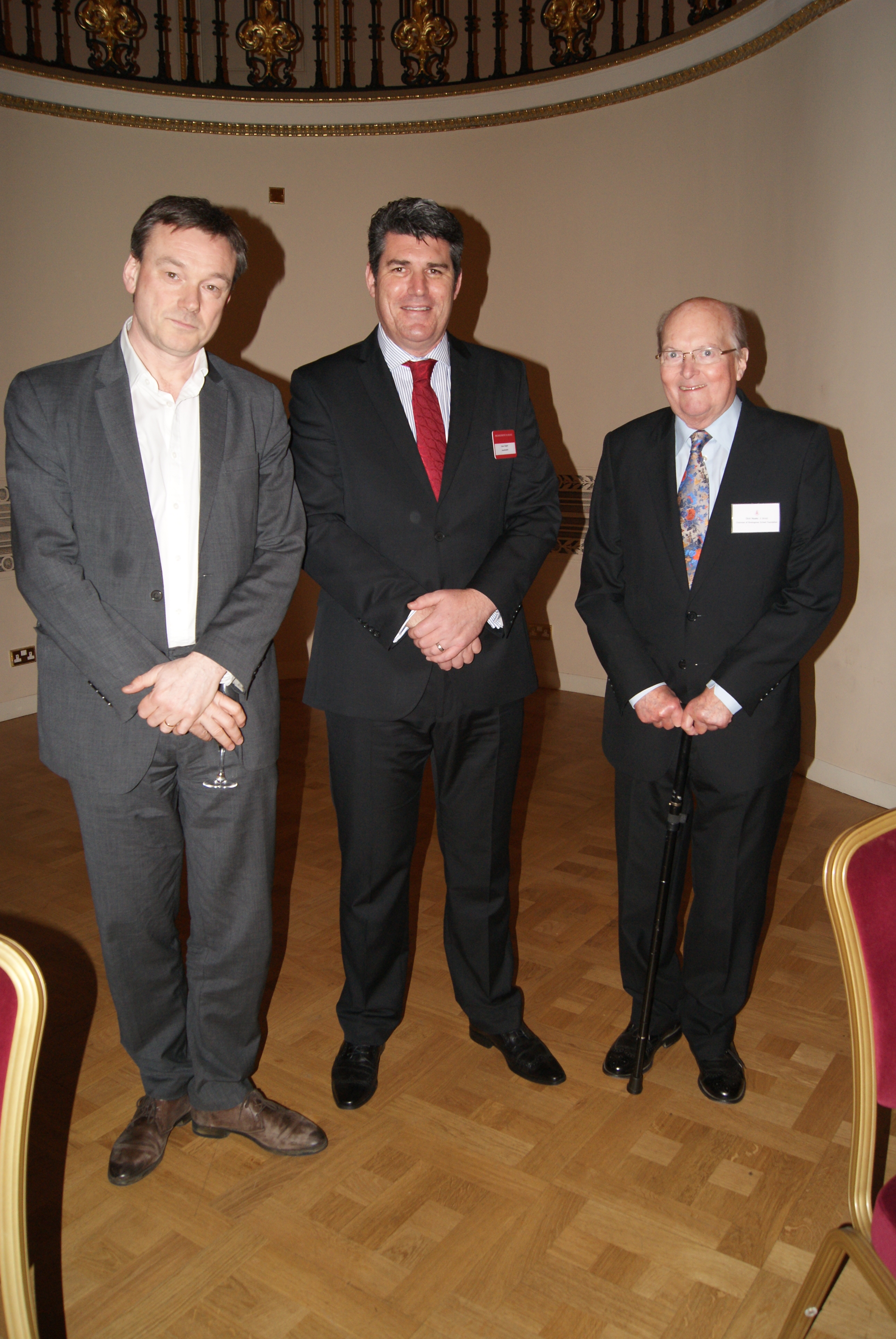 Stephen Page (Guest Speaker), Peter Clague (Headmaster) and Dick Noake (Chairman of Governors)